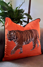 Load image into Gallery viewer, Tiger velvet pillow, EXCLUSIVELY OURS