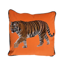 Load image into Gallery viewer, Tiger velvet pillow, EXCLUSIVELY OURS