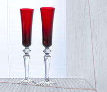 Load image into Gallery viewer, Baccarat Mille Nuits Red Flute Set of Two - unavailable online 7/16/24