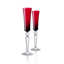 Load image into Gallery viewer, Baccarat Mille Nuits Red Flute Set of Two - unavailable online 7/16/24