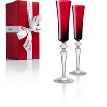 Load image into Gallery viewer, Baccarat Mille Nuits Red Flute Set of Two - unavailable online 7/16/24