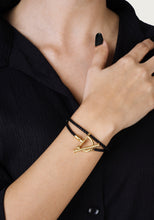 Load image into Gallery viewer, Cheval Leather Wrap Bracelet, Gold