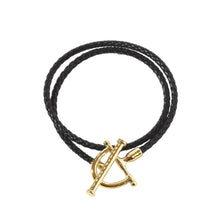 Load image into Gallery viewer, Cheval Leather Wrap Bracelet, Gold