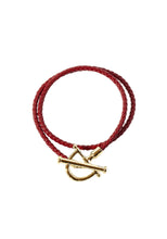 Load image into Gallery viewer, Cheval Leather Wrap Bracelet, Gold