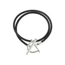 Load image into Gallery viewer, Cheval Leather Wrap Bracelet, Silver