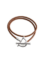 Load image into Gallery viewer, Cheval Leather Wrap Bracelet, Silver
