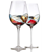 Load image into Gallery viewer, Hand Painted Wine Glasses S/2