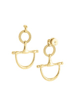 Load image into Gallery viewer, Cheval Bit Drop Earrings, Gold