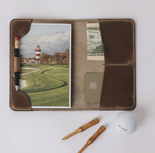 Load image into Gallery viewer, Leather golf scorecard holder