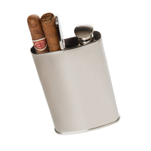 Flask & Cigar Holder