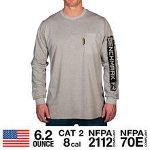 Load image into Gallery viewer, Road Stripe Sleeve Logo Flame Resistant Long Sleeve Shirt
