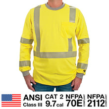 Load image into Gallery viewer, Oro Polartec Hi Visibility Flame Resistant Shirt with Segmented Striping