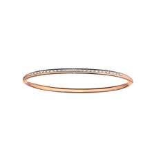 Load image into Gallery viewer, Artisan Steel and Rose Gold Plated Diamond Bangle