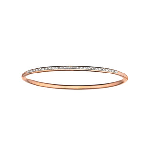 Artisan Steel and Rose Gold Plated Diamond Bangle