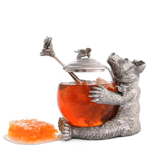 Pewter Bear Honey Pot