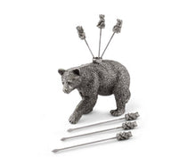 Load image into Gallery viewer, Pewter Black Bear Cheese Picks