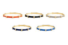 Load image into Gallery viewer, Bamboo Enameled Hinged Bangle