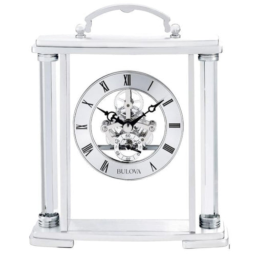 Bulova Floating Skeleton Metal Tabletop Mantel Clock