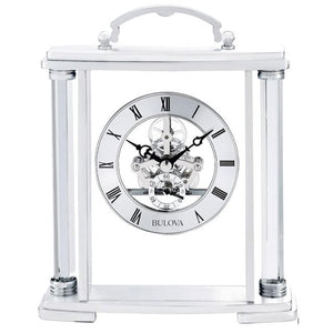 Bulova Floating Skeleton Metal Tabletop Mantel Clock