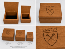 Load image into Gallery viewer, Emory University Handcrafted Wooden Box