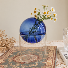 Load image into Gallery viewer, Cobalt Blue Spherical Glass Vase