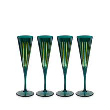 Load image into Gallery viewer, L'Objet Prism Champagne Flutes - Green (Set of 4)
