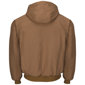 Men's Heavyweight FR Insulated Brown Duck Hooded Jacket