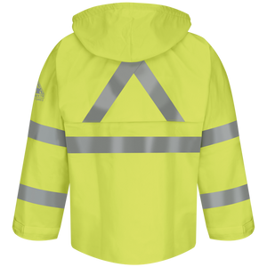 Men's FR Hi-Visibility Rain Jacket with Hood