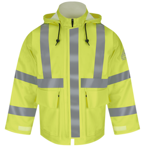 Men's FR Hi-Visibility Rain Jacket with Hood