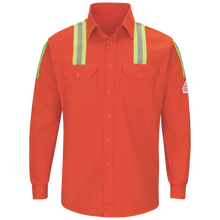 Load image into Gallery viewer, Men&#39;s Midweight FR Enhanced Visibility Uniform Shirt with Silver/Yellow Striping