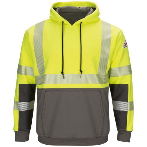 Men's Hi-Visibility Color Block Pullover Fleece Sweatshirt