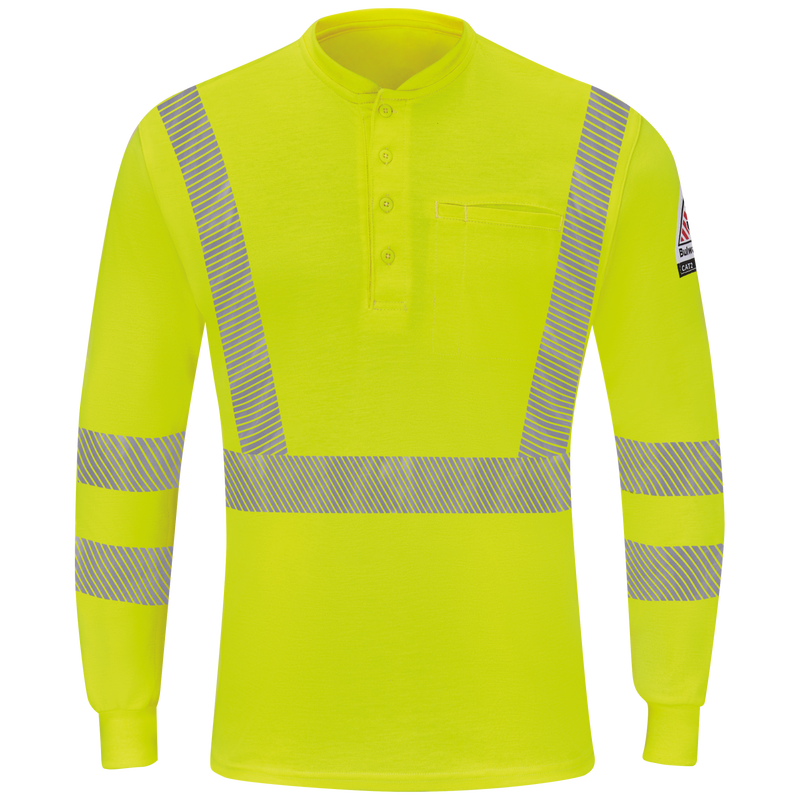 Men's Hi-Visibility Lightweight Long Sleeve Henley