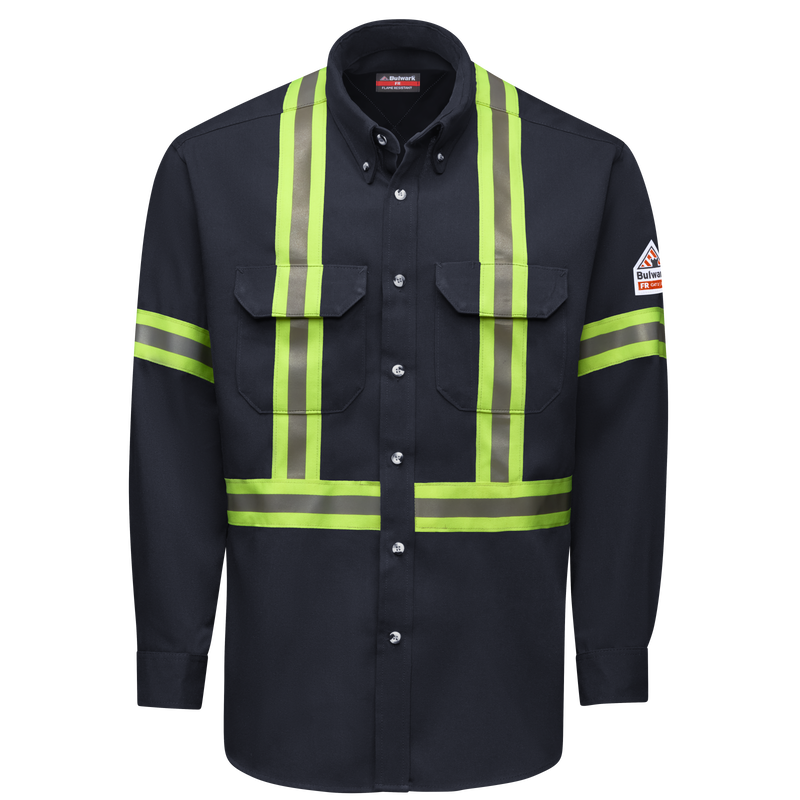 Men's Dress Uniform Shirt with Reflective Trim