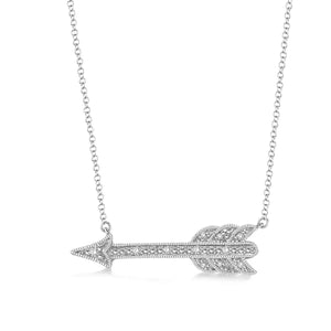 Sterling Silver and Diamond Arrow Necklace