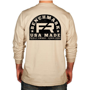 Wood Stamp Flame Resistant Long Sleeve Shirt