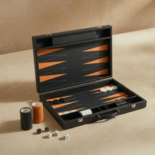 Load image into Gallery viewer, Leather Backgammon Set - Black And Brown