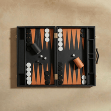 Load image into Gallery viewer, Leather Backgammon Set - Black And Brown