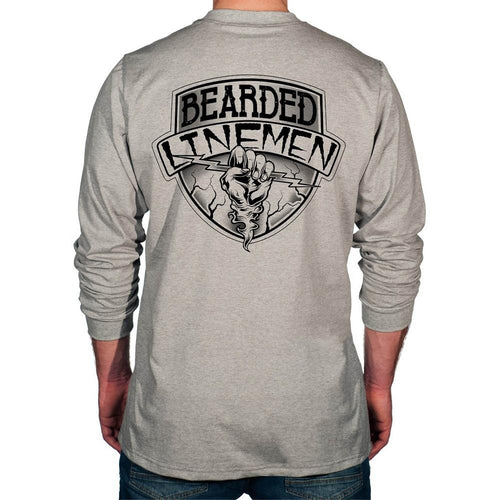 Bearded Lineman Crest Graphic Flame Resistant Long Sleeve Shirt