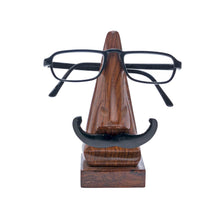 Load image into Gallery viewer, Mustache Eyeglass Holder Stand - Handmade Wood