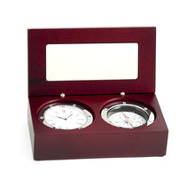 Load image into Gallery viewer, Mahogany Compass &amp; Clock
