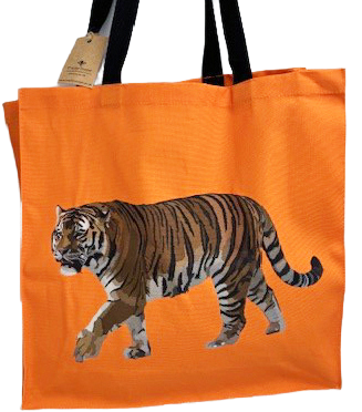 Tiger tote, exclusively ours, handmade in UK