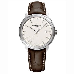 Raymond Weil Maestro Men's Ivory Automatic Leather Watch