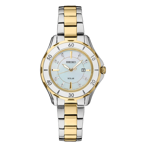 Seiko Diamond and Mother-of-Pearl Watch SUT338