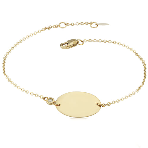 14k Gold Oval Disc Bracelet