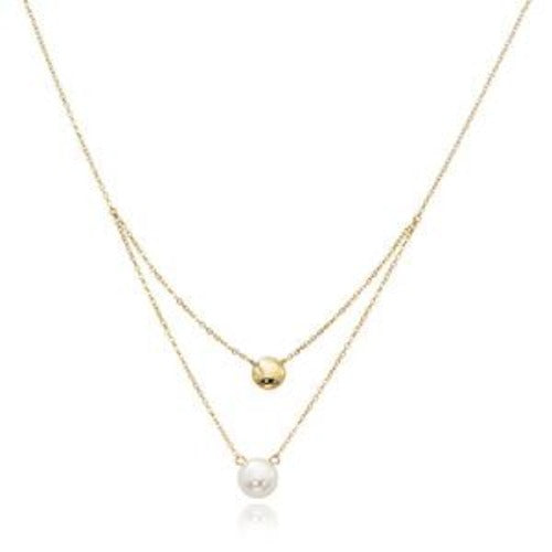 14K Gold and Pearl Layered Necklace