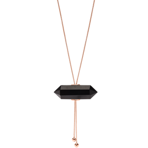 Gliding Crystal Double Point Necklace