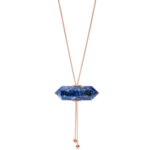 Gliding Crystal Double Point Necklace
