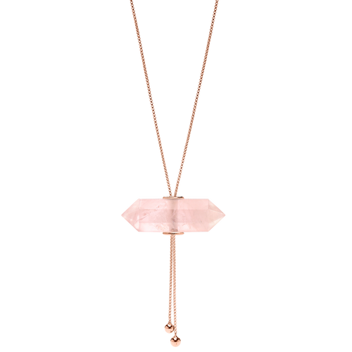 Gliding Crystal Double Point Necklace