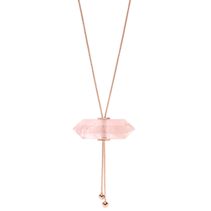 Gliding Crystal Double Point Necklace