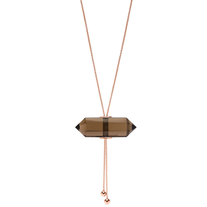 Gliding Crystal Double Point Necklace